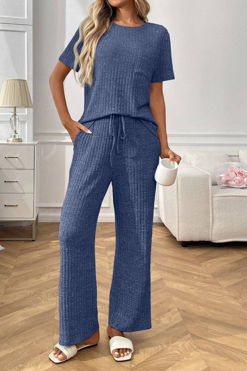 Ribbed Knit Lounge Set – Cardinal No.2