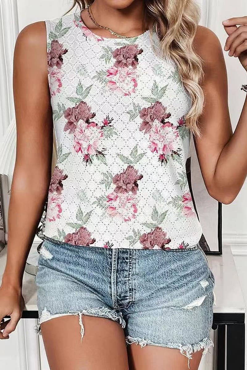 Floral Knit Sleeveless Top