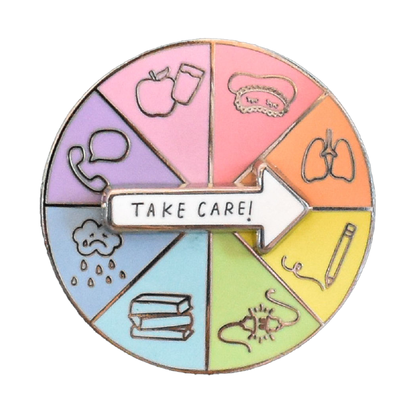 Take Care Spinner Enamel Pin