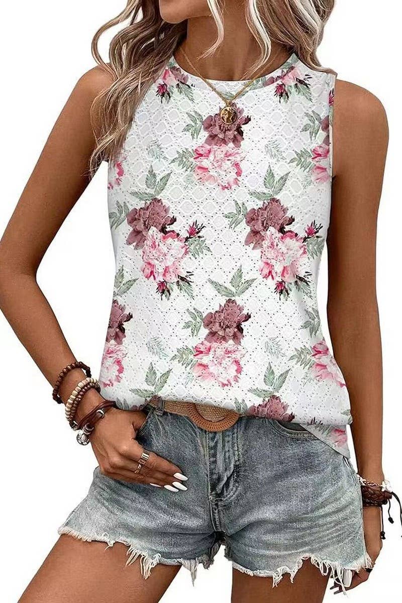 Floral Knit Sleeveless Top