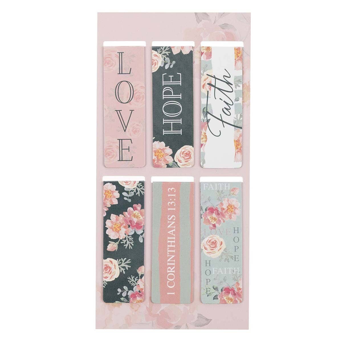 Vintage Floral Bookmark Set - Faith, Hope, Love