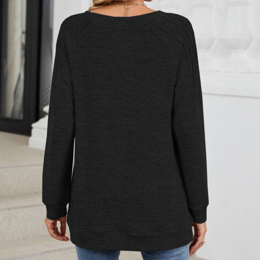 Round Neck Loose Pullover Top