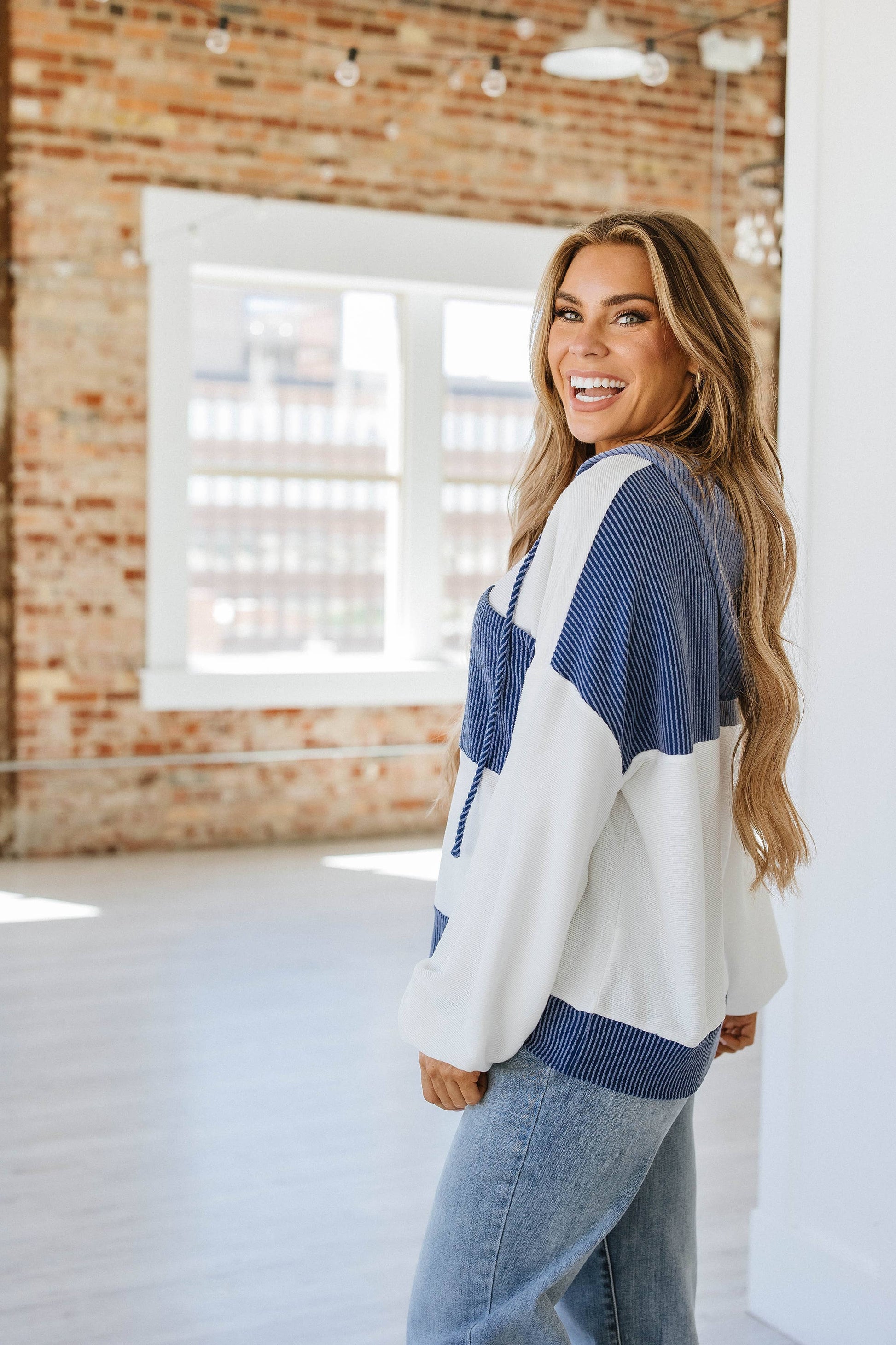 Drawstring Henley Hoodie