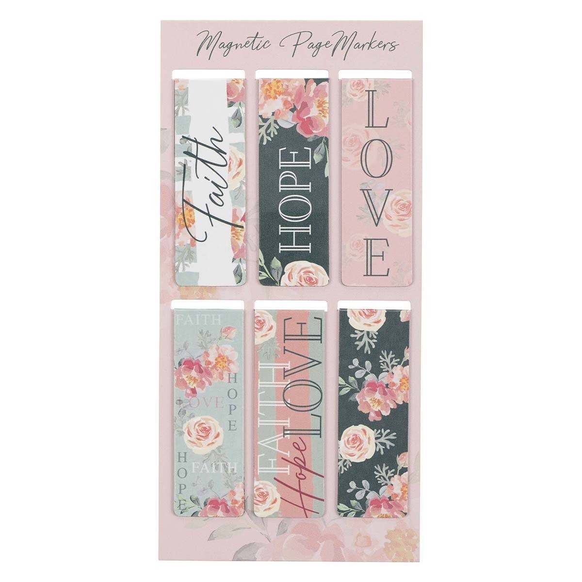 Vintage Floral Bookmark Set - Faith, Hope, Love