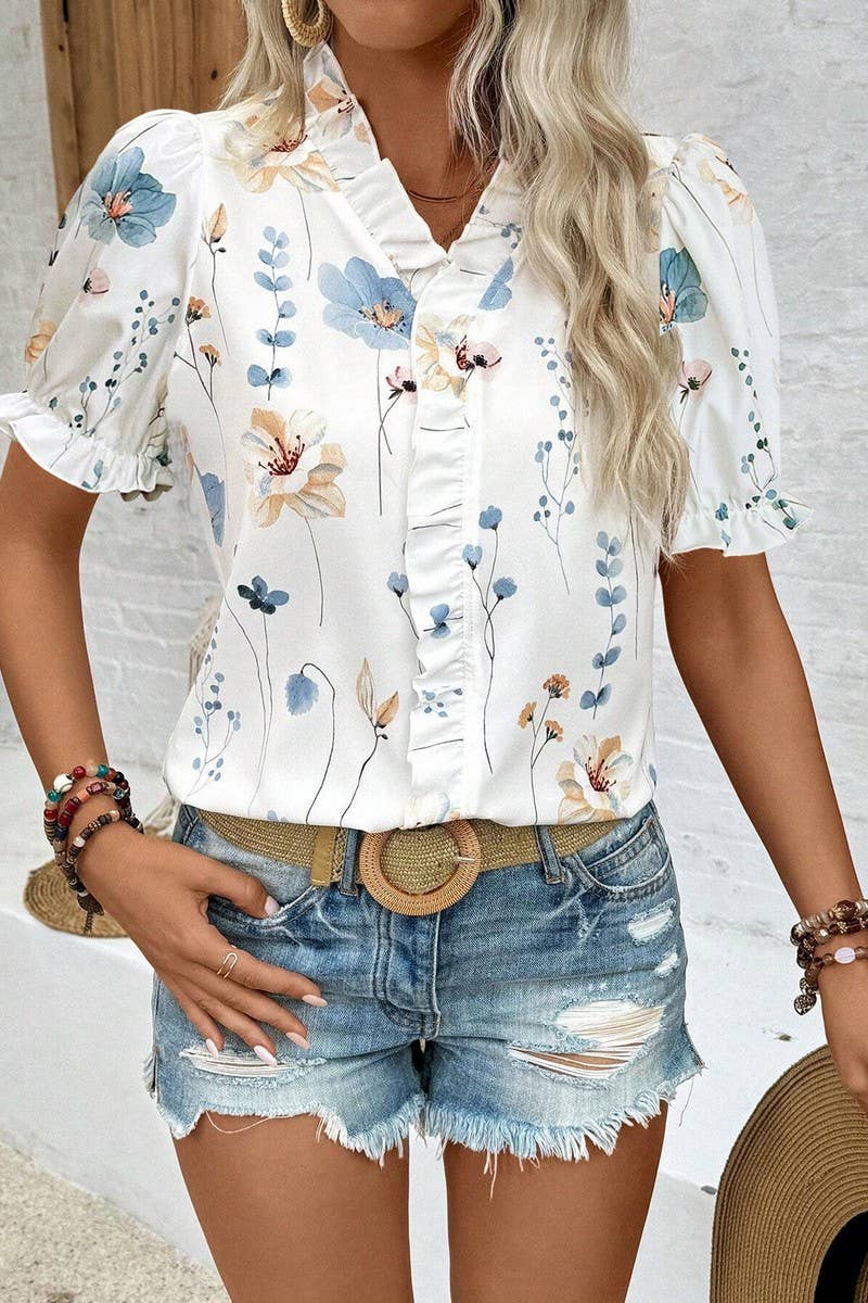 Blue Bloom Blouse