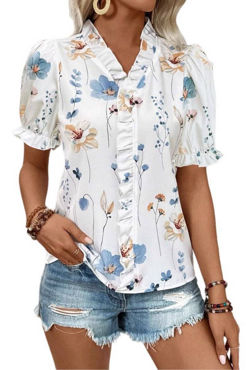 Blue Bloom Blouse