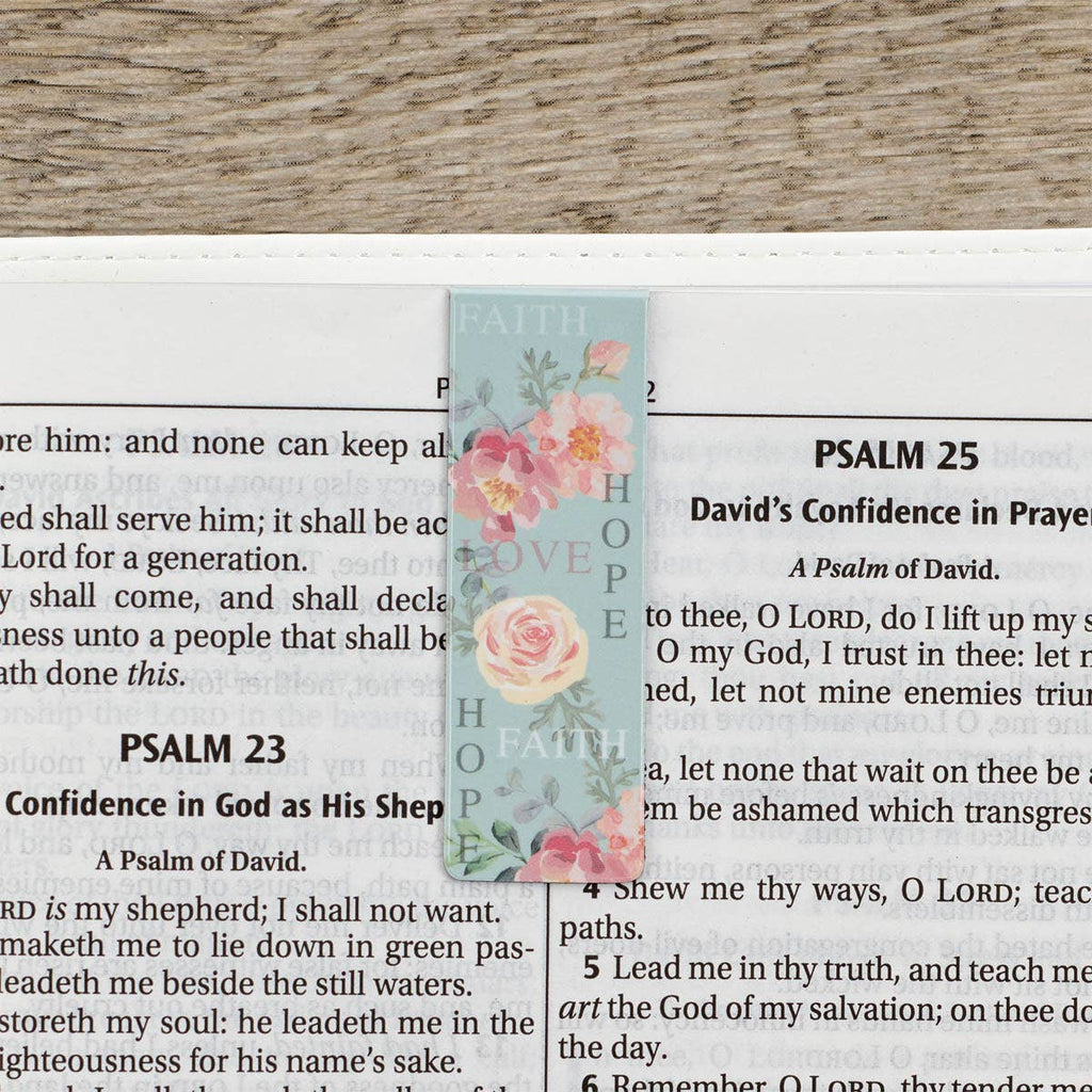 Vintage Floral Bookmark Set - Faith, Hope, Love