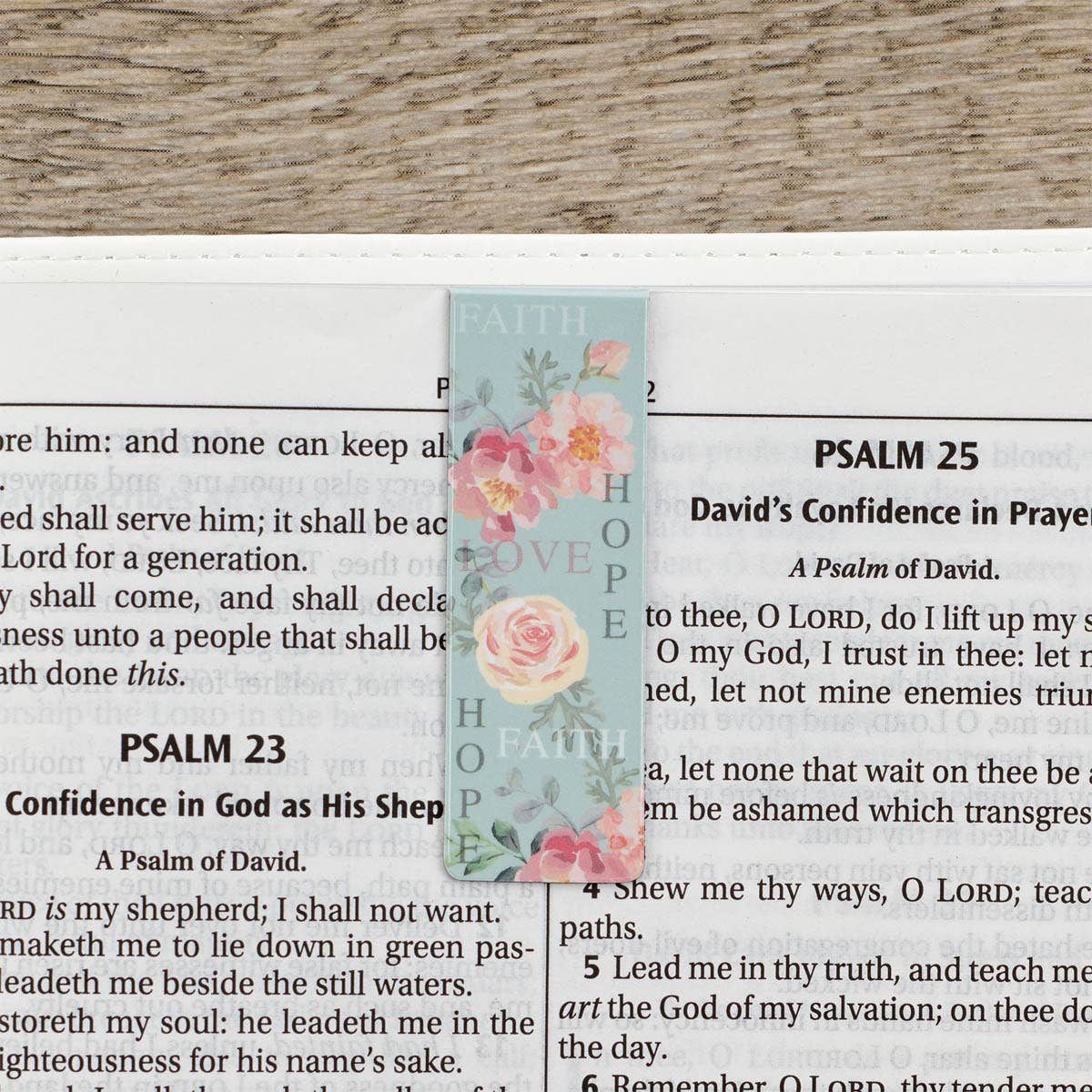 Vintage Floral Bookmark Set - Faith, Hope, Love
