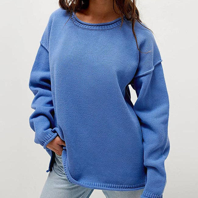 Oversized Crewneck Knit Sweater