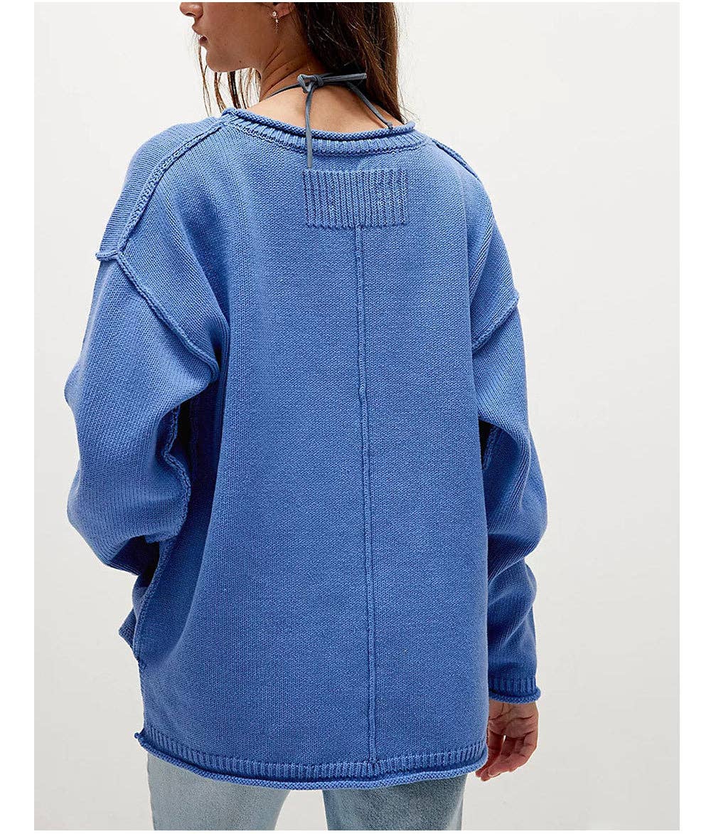 Oversized Crewneck Knit Sweater